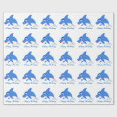 Papier Cadeau Anniversaire de dauphin (Plat)