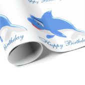 Papier Cadeau Anniversaire de dauphin (Coin rond)