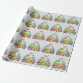 Papier Cadeau Anniversaire de dinosaure coloré (Déroulé)