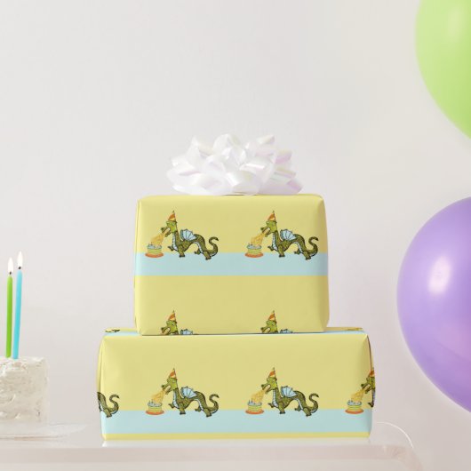 Papier Cadeau Anniversaire de dragon mignon (Cadeaux de fête)