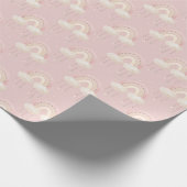 Papier Cadeau Anniversaire de enfant arc-en-ciel rose fille (Coin)