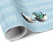 Papier Cadeau Anniversaire de enfant Baby Dragons (Coin rond)