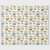 Papier Cadeau Anniversaire de enfant de camion de construction (Plat)