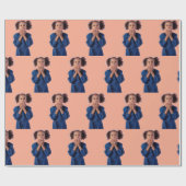 Papier Cadeau Anniversaire de enfant de Collage de photos Orange (Plat)