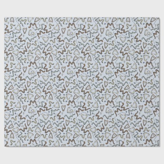 Papier Cadeau Anniversaire de enfant des vers bleus amusants (Plat)