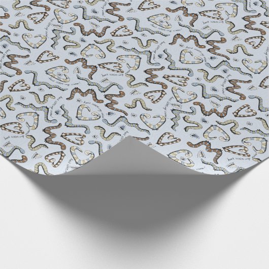 Papier Cadeau Anniversaire de enfant des vers bleus amusants (Coin)