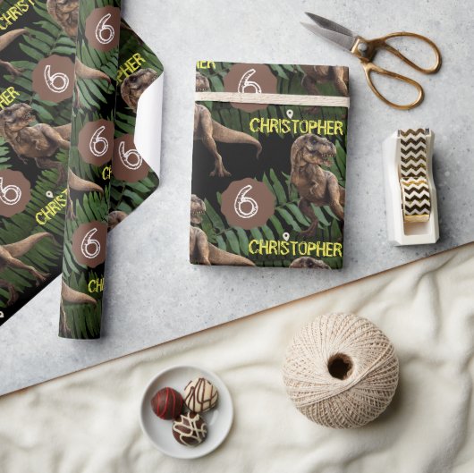 Papier Cadeau Anniversaire de enfant du parti Dinosaur Trex (Artisanat)