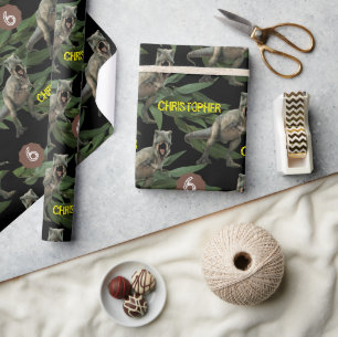 Papier Cadeau Anniversaire de enfant du parti Dinosaur Trex