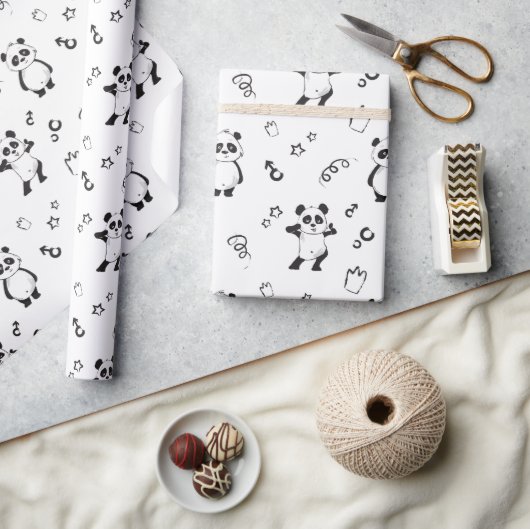 Papier Cadeau Anniversaire de enfant Panda moderne amusant (Artisanat)