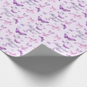 Papier Cadeau Anniversaire de enfant papillon rose mou (Coin)