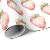 Papier Cadeau Anniversaire de Fruit de Fraise (Coin rond)