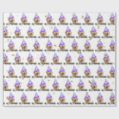 Papier Cadeau Anniversaire de Golden Retriever avec confetti (Plat)