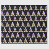 Papier Cadeau Anniversaire de Golden Retriever avec confetti (Plat)