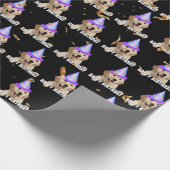 Papier Cadeau Anniversaire de Golden Retriever avec confetti (Coin)