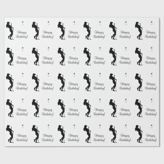 Papier Cadeau Anniversaire de golfeuse (Plat)