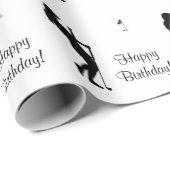 Papier Cadeau Anniversaire de golfeuse (Coin rond)