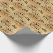 Papier Cadeau Anniversaire de Grunge | 50e anniversaire (Coin)