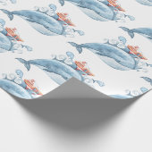 Papier Cadeau Anniversaire de la baleine bleue (Coin)