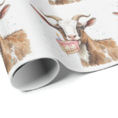 Papier Cadeau Anniversaire de la chèvre Vieux Humour Chèvre ferm (Coin rond)