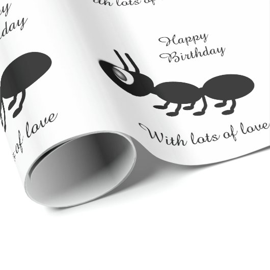 Papier Cadeau Anniversaire de la fourmi (Coin rond)