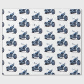 Papier Cadeau Anniversaire de la Moto Bleue (Plat)