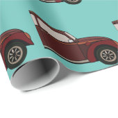 Papier Cadeau Anniversaire de la voiture classique (Coin rond)