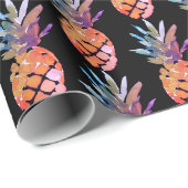 Papier Cadeau Anniversaire de l'ananas tropical (Coin rond)