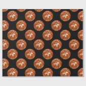 Papier Cadeau Anniversaire de l'enfant, Basketball, âge du nom,  (Plat)