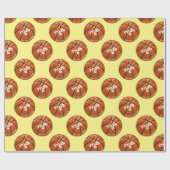 Papier Cadeau Anniversaire de l'enfant, Basketball, âge du nom,  (Plat)