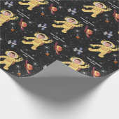 Papier Cadeau Anniversaire de l'espace Nom de l'astronaute (Coin)