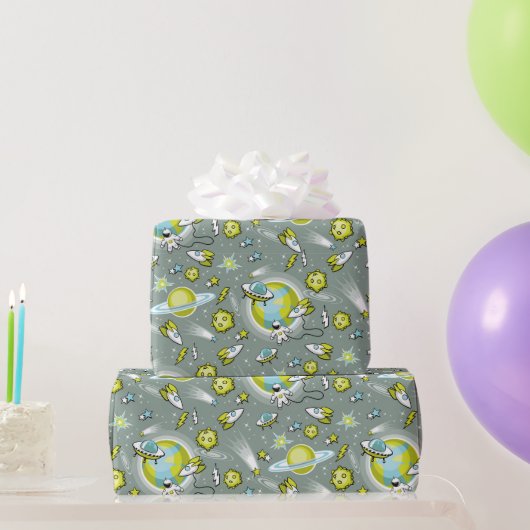 Papier Cadeau Anniversaire de l'explorateur spatial (Cadeaux de fête)