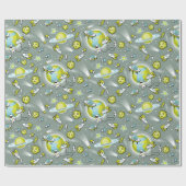 Papier Cadeau Anniversaire de l'explorateur spatial (Plat)