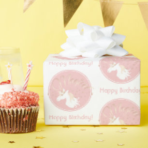 Papier Cadeau Anniversaire de Licorne Magique Moderne Personnali