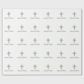 Papier Cadeau Anniversaire de l'ordination, Croix sur Starburst (Plat)