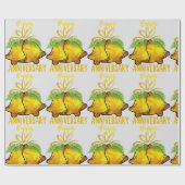 Papier Cadeau Anniversaire de mariage d'or (Plat)