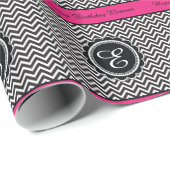 Papier Cadeau Anniversaire de monogramme de roses indien et de (Coin rond)