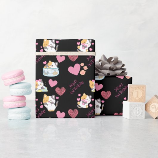 Papier Cadeau anniversaire de naissance de petite fille noire (Baby Shower)