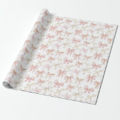 Papier Cadeau Anniversaire de Pink Bows (Déroulé)