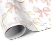 Papier Cadeau Anniversaire de Pink Bows (Coin rond)