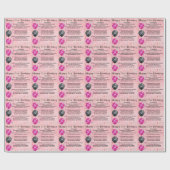 Papier Cadeau Anniversaire de poème de fille 21ème (Plat)