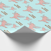 Papier Cadeau Anniversaire de porc de vol joyeux (Coin)