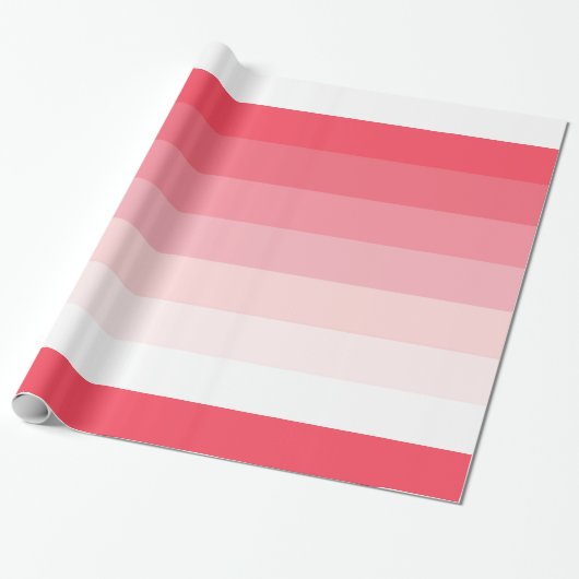 Papier Cadeau Anniversaire de rose Ombre Stripes (Déroulé)