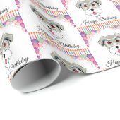 Papier Cadeau Anniversaire de Schnauzer (Coin rond)