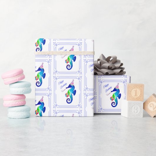 Papier Cadeau Anniversaire de Seahorse (Baby Shower)