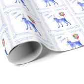 Papier Cadeau Anniversaire de Weimaraner (Coin rond)