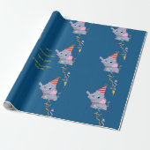Papier Cadeau Anniversaire d'Éléphant Mignon (Déroulé)