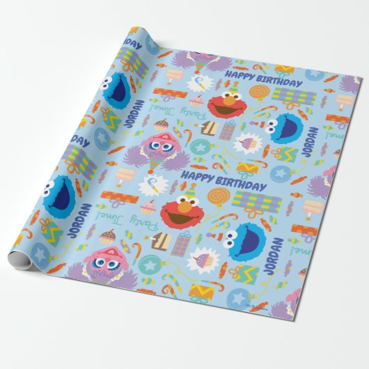 Papier Cadeau Anniversaire d'Elmo et d'Abby (Déroulé)