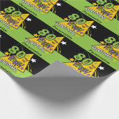 Papier Cadeau Anniversaire des animaux de la fête de 80 ans (Coin)