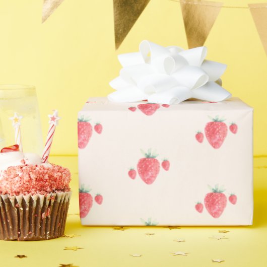 Papier Cadeau Anniversaire des fraises (Fête d'anniversaire)