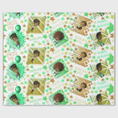 Papier Cadeau Anniversaire des garçons afro-américains (Plat)